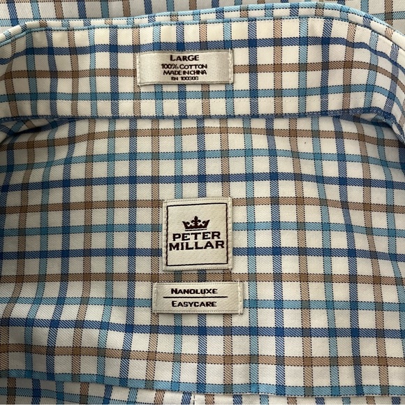 Peter Millar Men’s Striped Button Up Classic Nanoluxe Shirt - Picture 11 of 13